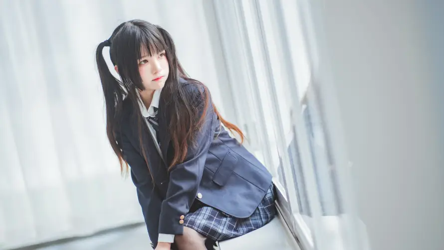 4k女神壁纸-少女 - 清纯-领带「哲风壁纸」