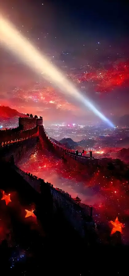 4k剪影壁纸 - 国庆 - 夜景 - 山峦「哲风壁纸」