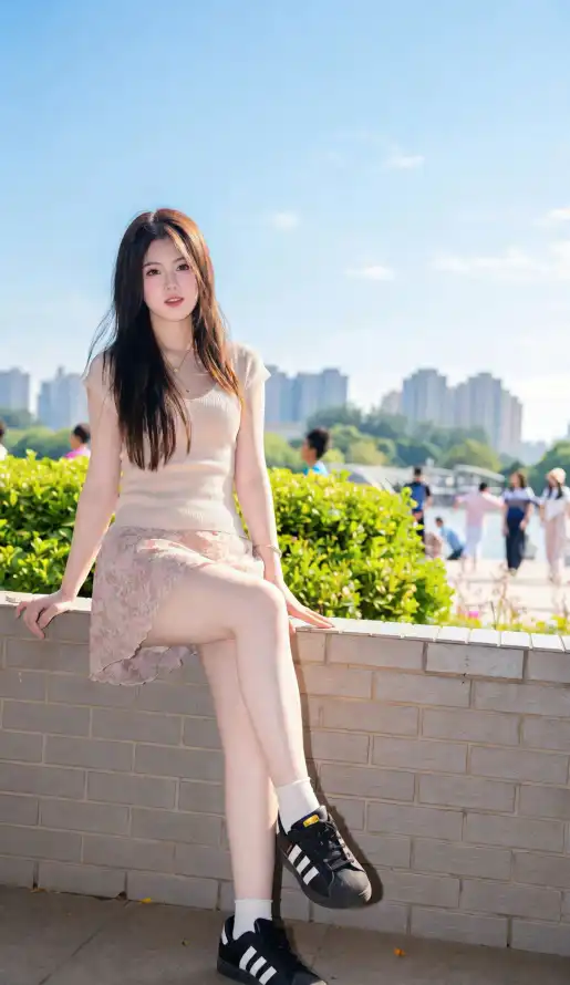 4k户外壁纸 - 晴天 - 绿植 - 美女「哲风壁纸」