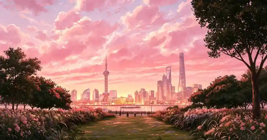 3k上海壁纸-树木 - 花丛-草地「哲风壁纸」
