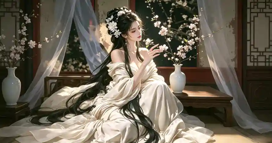 3k好看壁纸-梅花 - 白衣-簪花「哲风壁纸」 3k好看壁纸-梅花 - 白衣-簪花「哲风壁纸」