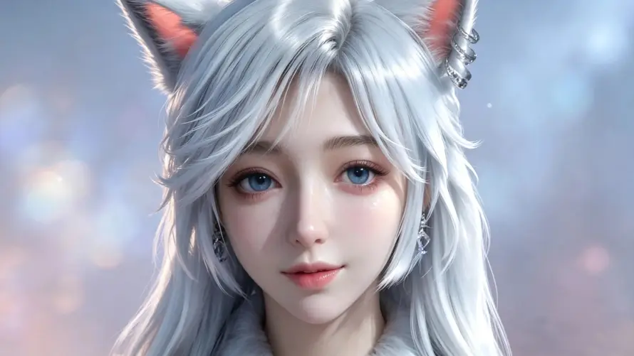 3k国漫壁纸-特写 - 狐耳-美女「哲风壁纸」