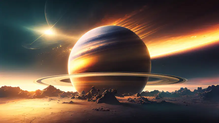 4k土星壁纸-太空 - 宇宙-日出「哲风壁纸」