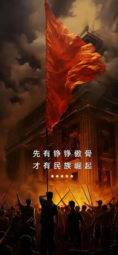 4k插画壁纸 - 热血 - 硝烟 - 红旗「哲风壁纸」