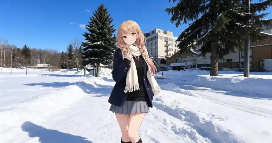 3k冬日壁纸-制服 - 动漫-晴天「哲风壁纸」