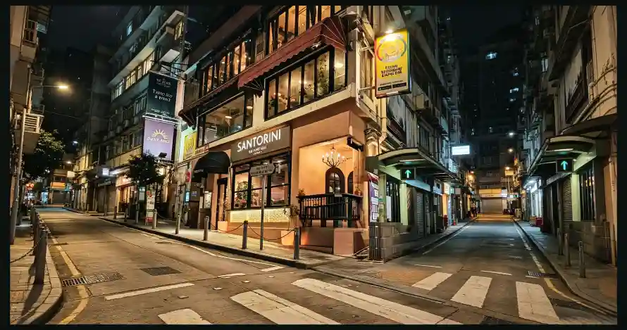 3k中环壁纸-暖光 - 街巷-街灯「哲风壁纸」