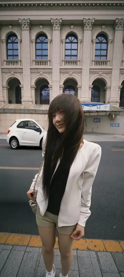 4k美女壁纸 - 街头 - 街拍 - 长发「哲风壁纸」