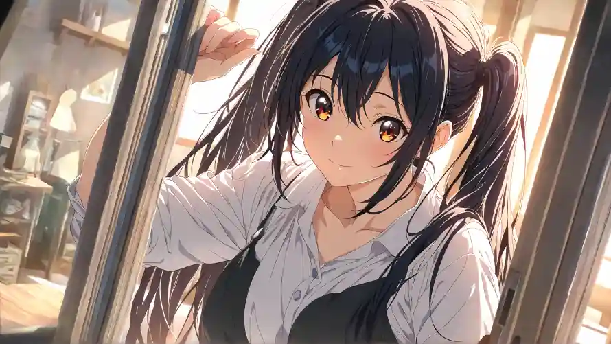 4k动漫壁纸-少女 - 暖光-窗边「哲风壁纸」
