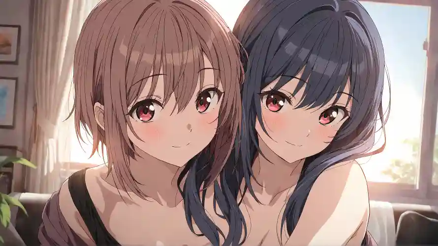 4k亲密壁纸-动漫 - 少女-居家「哲风壁纸」