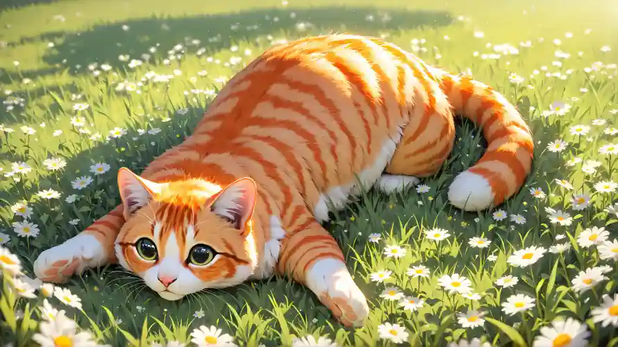 4k动漫壁纸-小猫 - 暖光-橘猫「哲风壁纸」