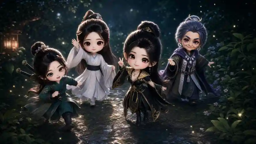 3k仙侠壁纸-古风 - 可爱-夜晚「哲风壁纸」