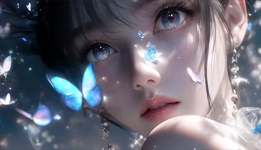 2k少女壁纸-星光 - 梦幻-银发「哲风壁纸」