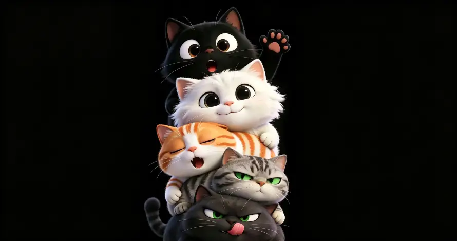 3k可爱壁纸-插画 - 橘猫-猫咪「哲风壁纸」