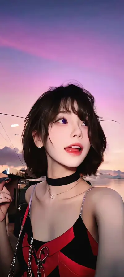 4k人像壁纸 - 卷发 - 短发 - 美女「哲风壁纸」