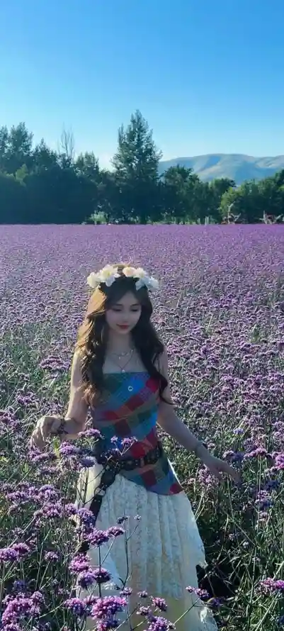 4k夏日壁纸 - 树林 - 美女 - 花环「哲风壁纸」