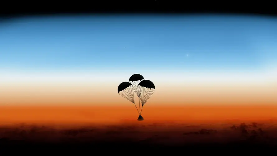 2k天空壁纸-暮色 - 跳伞-高空「哲风壁纸」