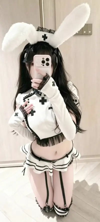 4k兔耳壁纸 - 美女 - 双马尾 - 护士风「哲风壁纸」