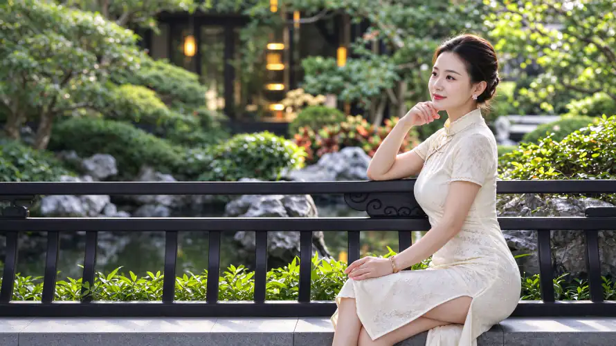 3k侧坐壁纸-盘发 - 东方女性-中式园林「哲风壁纸」 3k侧坐壁纸-盘发 - 东方女性-中式园林「哲风壁纸」