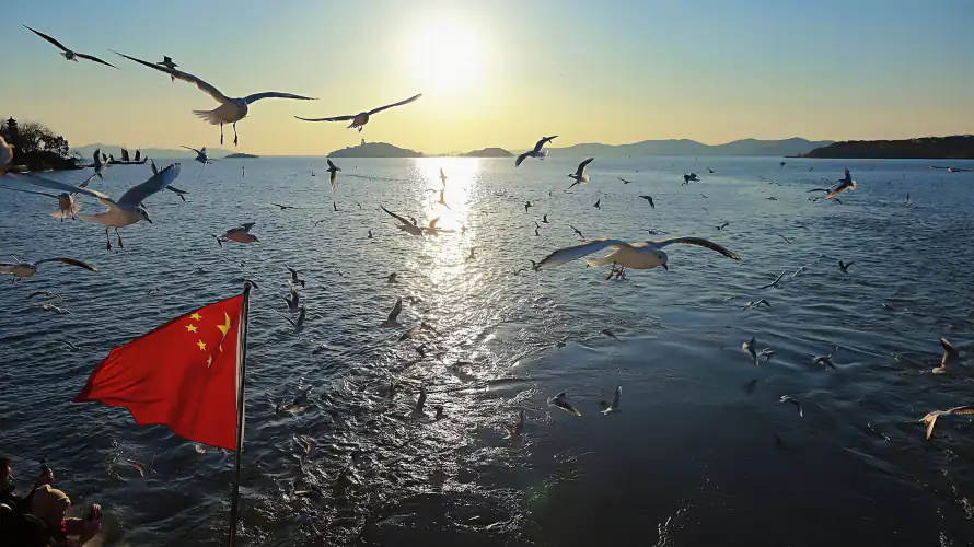 4k天空壁纸-日落 - 波光-海面「哲风壁纸」