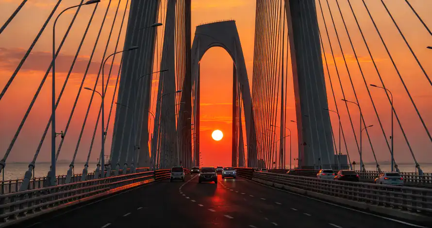 4k公路壁纸 - 夕阳 - 日落 - 晚霞「哲风壁纸」