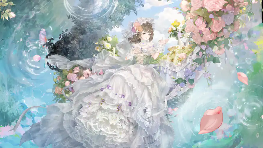 4k卷发壁纸-婚纱 - 少女-插画「哲风壁纸」