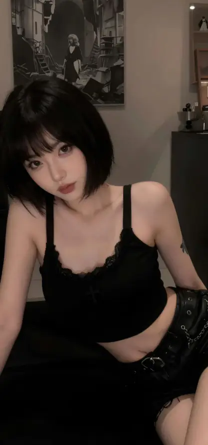 4k居家壁纸 - 短发 - 美女 - 辣妹「哲风壁纸」