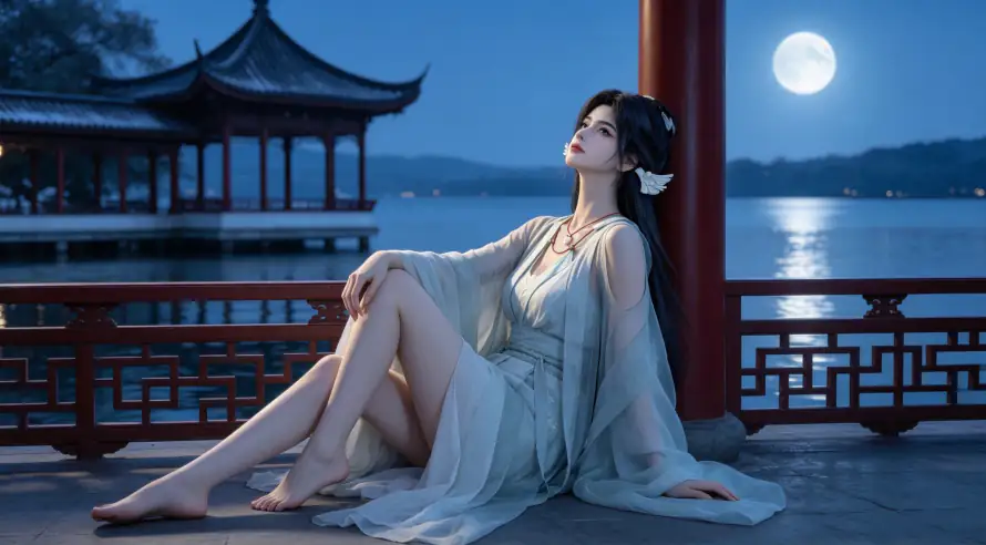 3k仙侠壁纸-宋玉 - 山水-月夜「哲风壁纸」