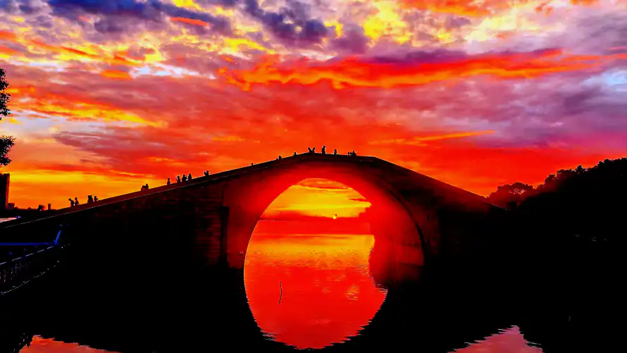 3k剪影壁纸-夕阳 - 天空-山峦「哲风壁纸」