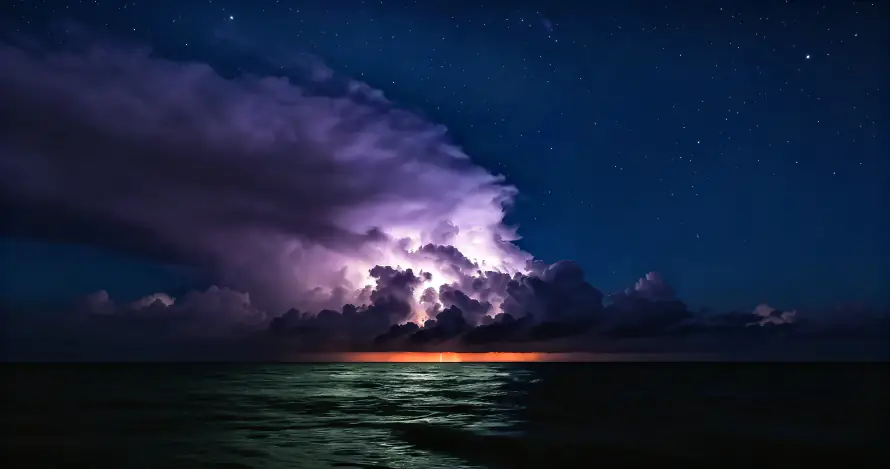 3k乌云壁纸-夜晚 - 夜空-海景「哲风壁纸」