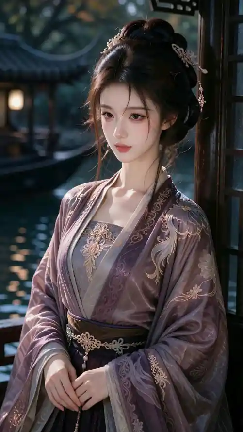 4k亭台壁纸 - 仕女 - 刺绣 - 发簪「哲风壁纸」