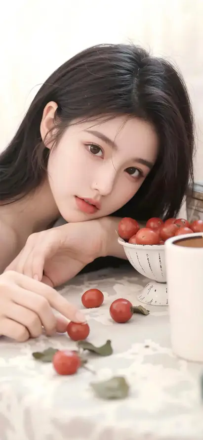 4k写真壁纸 - 少女 - 居家 - 托腮「哲风壁纸」