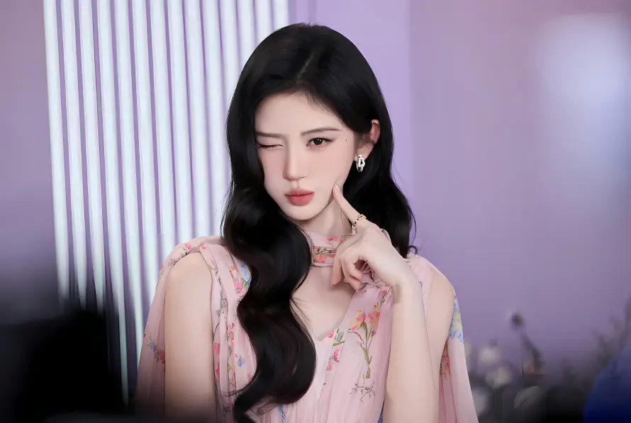 4k刺绣壁纸 - 手势 - 甜美 - 眨眼「哲风壁纸」