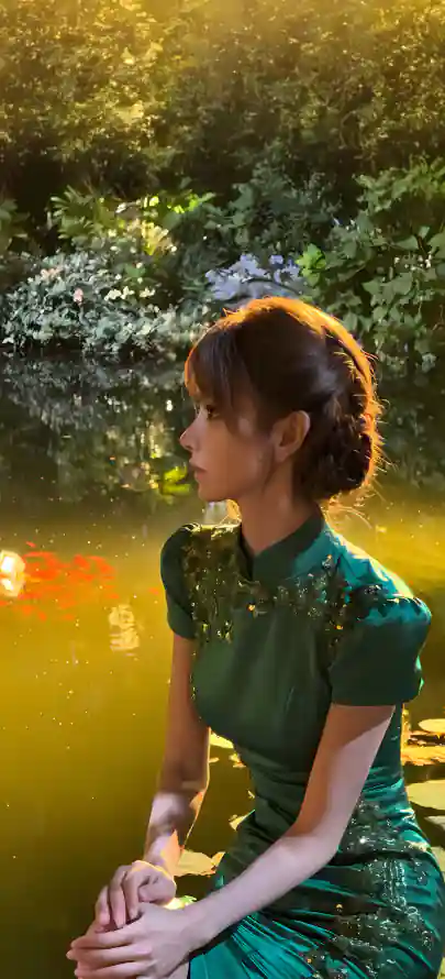 4k侧颜壁纸 - 园林 - 暖光 - 湖边「哲风壁纸」