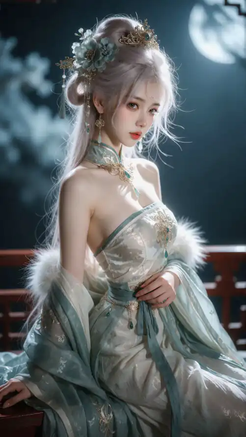 4k侧颜壁纸 - 夜景 - 月亮 - 月夜「哲风壁纸」