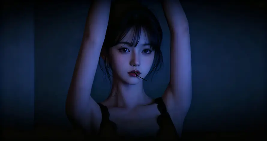 3k人像壁纸-吊带 - 少女-抬臂「哲风壁纸」