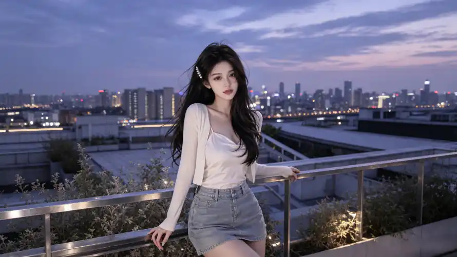 3k发夹壁纸-夜景 - 天台-暮色「哲风壁纸」