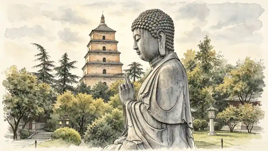 3k佛像壁纸-古塔 - 园林-手绘「哲风壁纸」 3k佛像壁纸-古塔 - 园林-手绘「哲风壁纸」