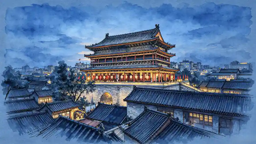 4k古城壁纸 - 夜景 - 暖灯 - 暮色「哲风壁纸」 4k古城壁纸 - 夜景 - 暖灯 - 暮色「哲风壁纸」