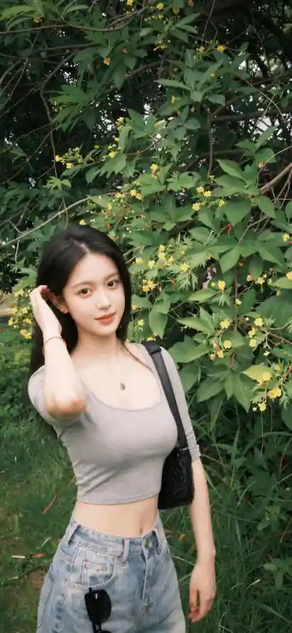 4k夏日壁纸 - 户外 - 绿植 - 美女「哲风壁纸」