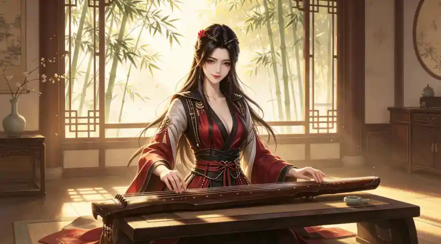 3k仙侠壁纸-元瑶 - 古琴-国风「哲风壁纸」