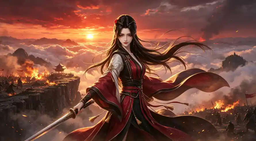 3k云海壁纸-元瑶 - 夕阳-战场「哲风壁纸」