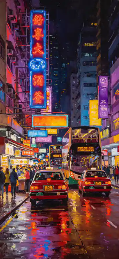 4k招牌壁纸 - 插画 - 港风 - 行人「哲风壁纸」
