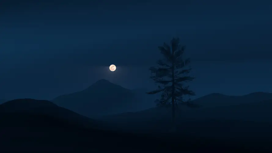 4k剪影壁纸-夜晚 - 夜空-山景「哲风壁纸」