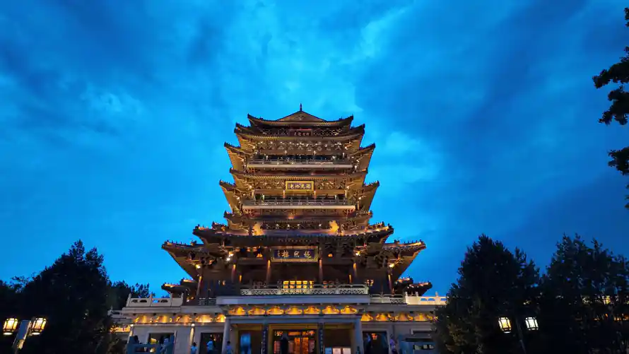 4k夜景壁纸 - 楼阁 - 济南 - 灯火「哲风壁纸」 4k夜景壁纸 - 楼阁 - 济南 - 灯火「哲风壁纸」