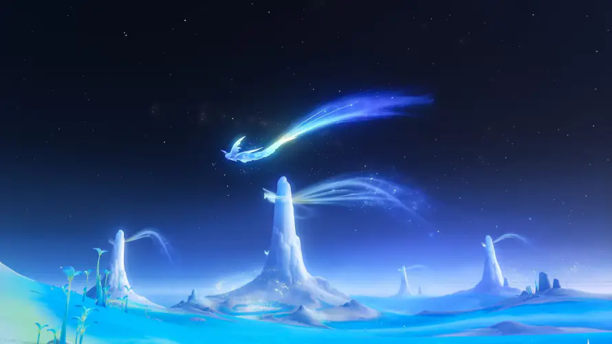 4k夜空壁纸 - 星空 - 绘画 - 冷色调「哲风壁纸」