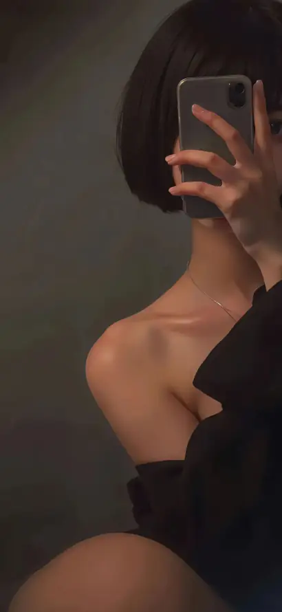 4k暗调壁纸 - 短发 - 美女 - 自拍「哲风壁纸」