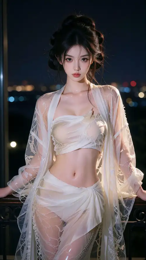 4k夜景壁纸 - 性感 - 手机 - 抹胸「哲风壁纸」