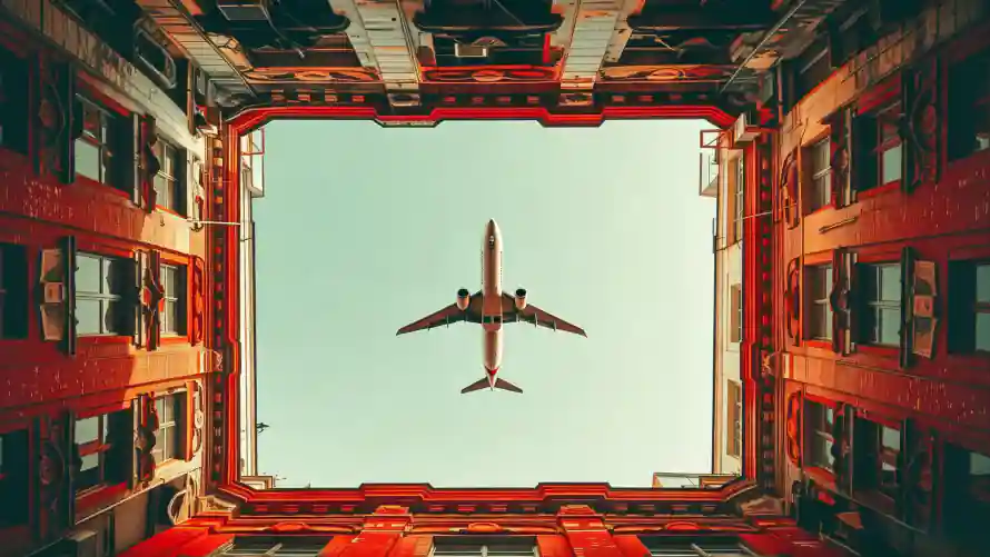 3k青空壁纸-飞机 - 飞行-仰拍视角「哲风壁纸」