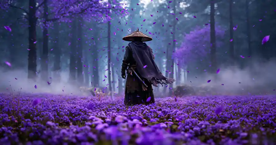 3k侠客壁纸-古风 - 斗笠-森林「哲风壁纸」
