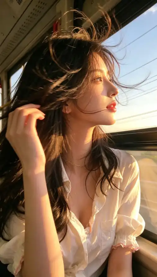 4k侧脸壁纸 - 夕阳 - 暖光 - 窗边「哲风壁纸」
